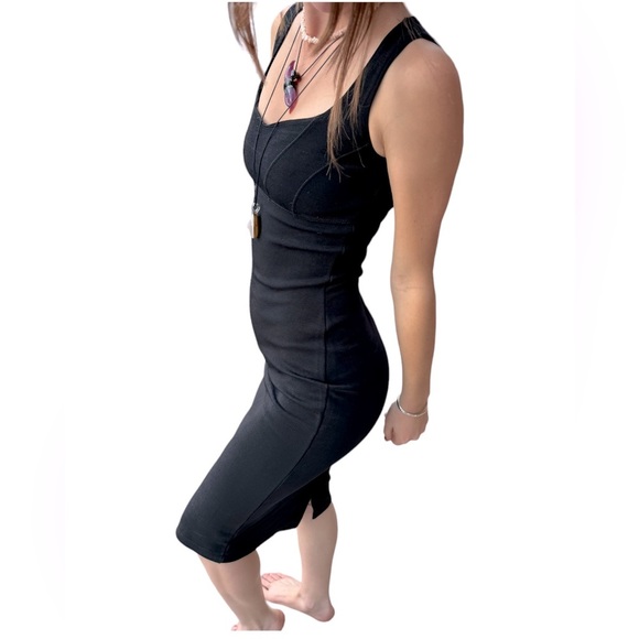 90s Misko Designs Black Sweetheart Body Con Dress - Picture 2 of 7